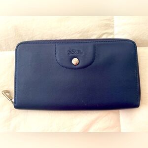 Longchamp zip around leather wallet